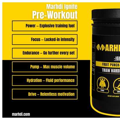 MARHDI IGNITE – Unleash Your Edge: Built for Power, Pump, and Precision.