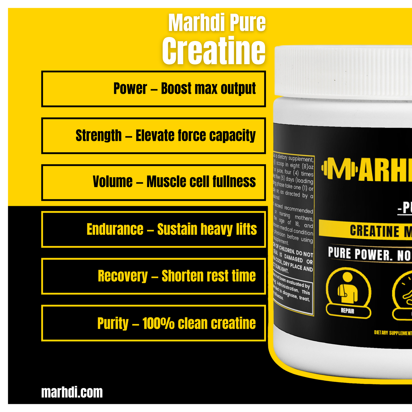 MARHDI PURE – The Power Standard: Built for Strength, Size, and Output.