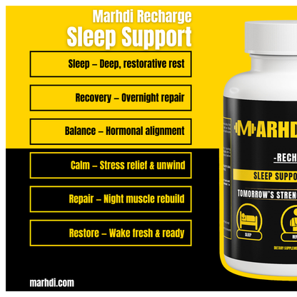 MARHDI RECHARGE – The Night Shift: Built for Rest, Repair, and Reset.