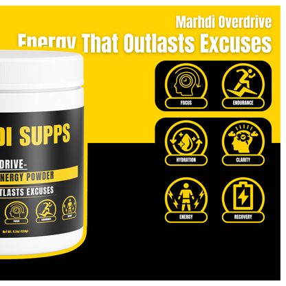 MARHDI OVERDRIVE – Your Daily Edge: Built for Focus, Endurance, and Drive.