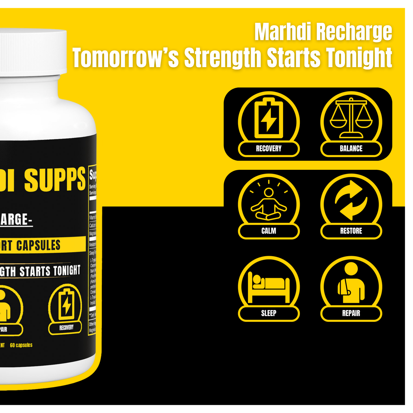 MARHDI RECHARGE – The Night Shift: Built for Rest, Repair, and Reset.